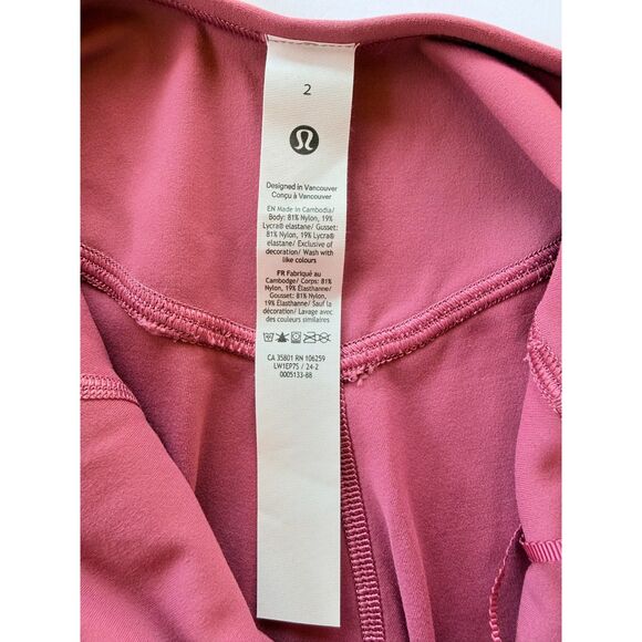 NWOT Lululemon Women's Align Cross Back 25" Bodysuit in Washed Mauve Size 2 - Picture 8 of 12